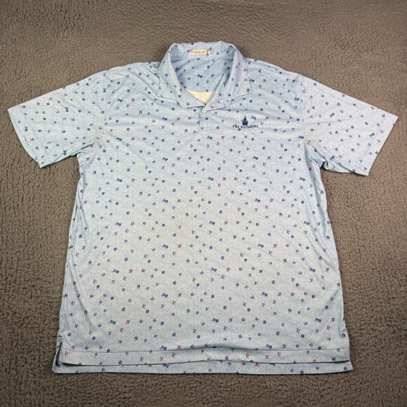 Peter Millar Featherweight Go With the Float Polo Shirt Mens XL Blue Biltmore - Picture 2 of 8